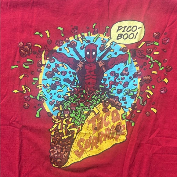 Marvel - Deadpool ‘Pico-Boo! Taco Surprise’ Red Graphic Tee - Picture 3 of 3
